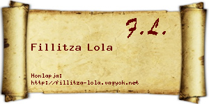Fillitza Lola névjegykártya